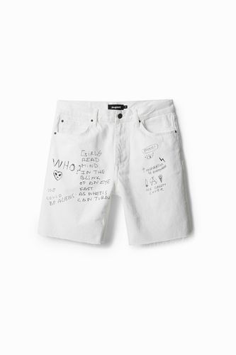 Denim message Bermuda shorts - - 28 - Desigual - Modalova
