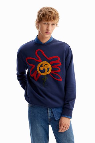 Moon flower sweatshirt - BLUE - L - Desigual - Modalova