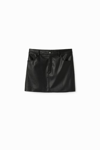 Leather-effect stitching mini skirt - XS - Desigual - Modalova