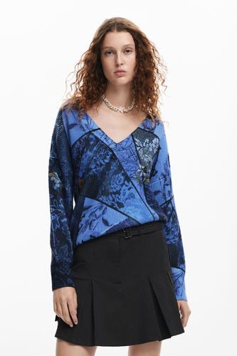 Arty print sweater - BLUE - M - Desigual - Modalova