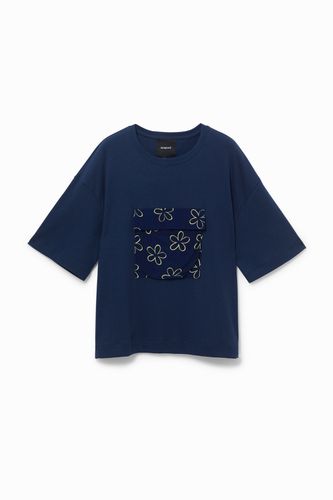 T-shirt pocket flowers - BLUE - S - Desigual - Modalova