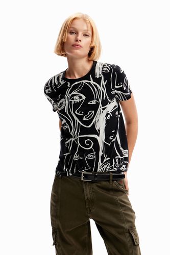 Camiseta caras contraste - - S - Desigual - Modalova