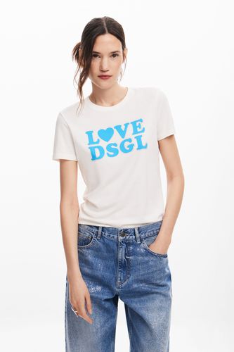 Camiseta de manga corta con estampado con frase - - XL - Desigual - Modalova