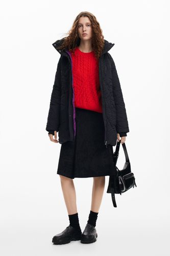 Textured padded coat - BLACK - S - Desigual - Modalova