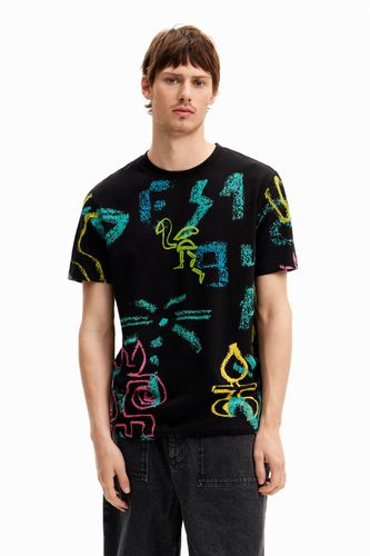 Camiseta ilustraciones - BLACK - XL - Desigual - Modalova