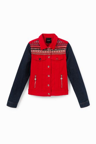 Multicolour jean jacket and friezes - - 34 - Desigual - Modalova