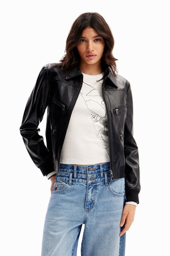 Retro biker jacket - BLACK - XL - Desigual - Modalova