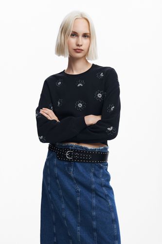 Floral jewel sweatshirt - BLACK - L - Desigual - Modalova