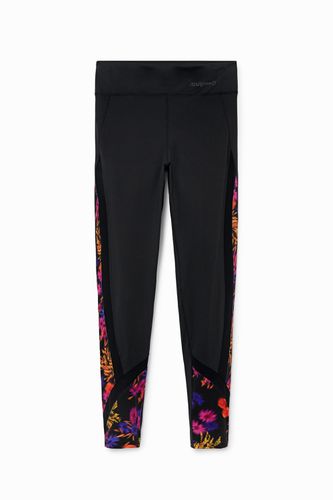 Sheer floral leggings - BLACK - L - Desigual - Modalova
