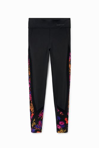 Sheer floral leggings - BLACK - XL - Desigual - Modalova