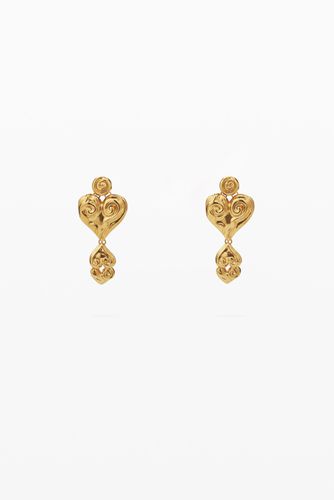 Pendientes triple corazón baño oro Zalio - Desigual - Modalova