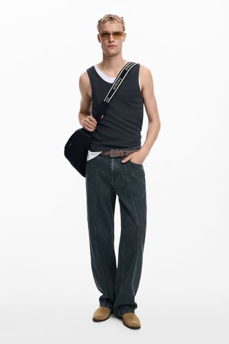 Pantalon droit effet délavé - Desigual - Modalova