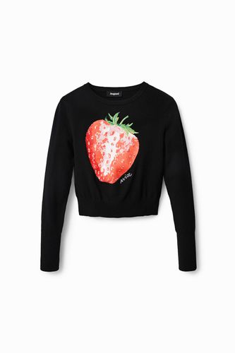 Cropped strawberry jumper - - S - Desigual - Modalova