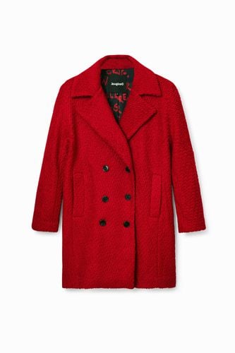 Straight wool coat - RED - L - Desigual - Modalova
