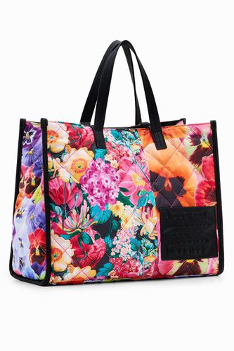 Extra large floral patchwork shopper bag - U - Desigual - Modalova