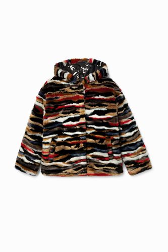 Multicolour plush short jacket - - L - Desigual - Modalova