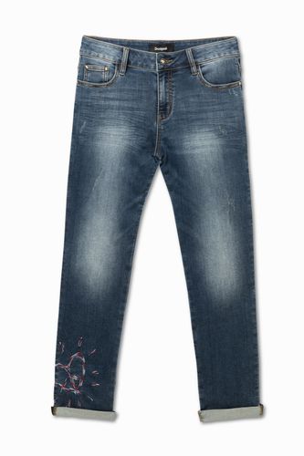 Denim jeans with heart embroidery - - 30 - Desigual - Modalova