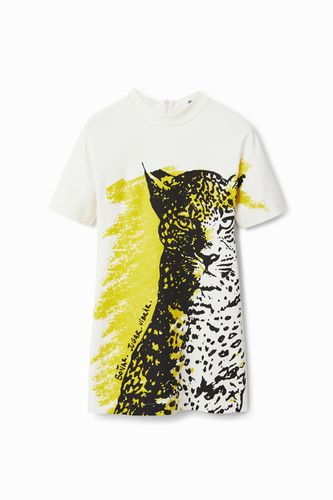 Short feline dress - WHITE - L - Desigual - Modalova