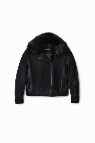 Fur-effect trucker jacket - - M - Desigual - Modalova