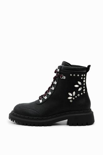 Lace-up boots with crystals - - 38 - Desigual - Modalova
