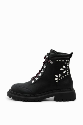 Lace-up boots with crystals - - 41 - Desigual - Modalova