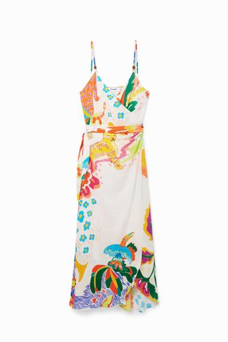 Vestido midi cruzado dibujos jungla - M - Desigual - Modalova