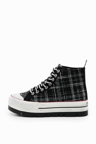 Tartan platform high-top sneakers - 39 - Desigual - Modalova