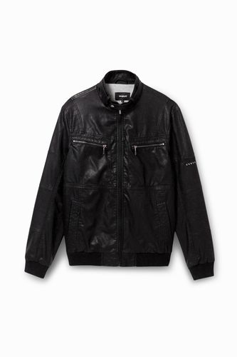 Leather effect biker jacket - - XXL - Desigual - Modalova