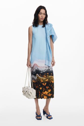Vestido plisado paisaje - BLUE - XS - Desigual - Modalova