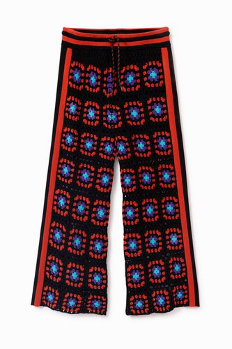 Multicolour knit palazzo trousers - - M - Desigual - Modalova
