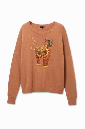 Viscose, wool and cashmere embroidered jumper - - S - Desigual - Modalova