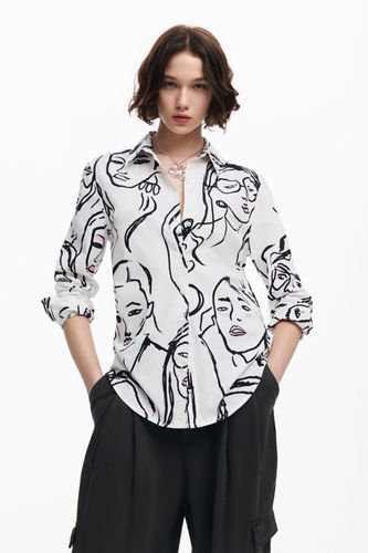 Camisa estampado caras - WHITE - L - Desigual - Modalova