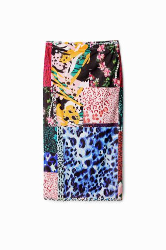 Digital patchwork midi skirt - - M - Desigual - Modalova