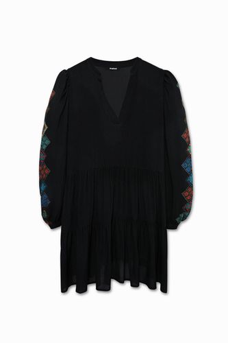 Ethnic sleeve dress - BLACK - XS - Desigual - Modalova