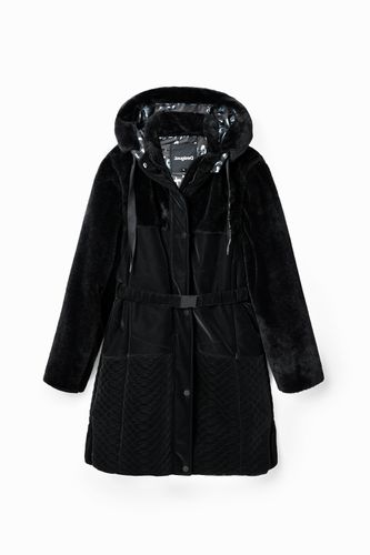 Long padded detachable-sleeve coat - - L - Desigual - Modalova