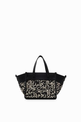 Midsize canvas text bag - BLACK - U - Desigual - Modalova