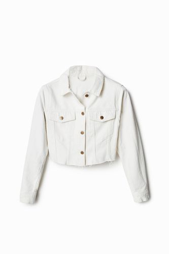 Cropped denim jacket - WHITE - L - Desigual - Modalova