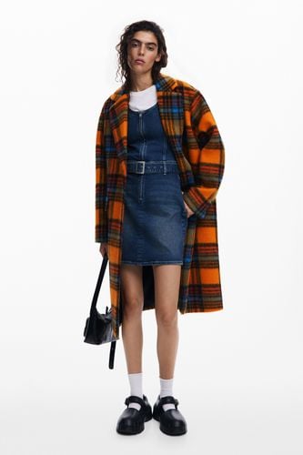 Long checkered coat - ORANGE - M - Desigual - Modalova