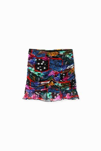 Draped digital patchwork mini skirt - - XS - Desigual - Modalova