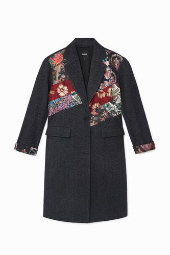 Loose cloth floral patch coat - - L - Desigual - Modalova