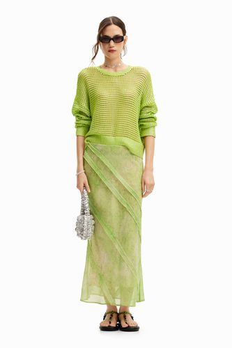 Floral lace midi skirt - GREEN - S - Desigual - Modalova