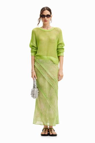 Floral lace midi skirt - GREEN - XL - Desigual - Modalova