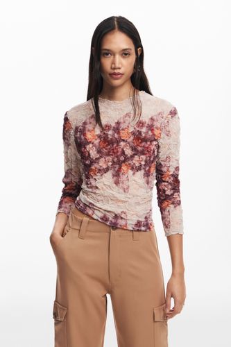 Blusa flores con textura - Desigual - Modalova