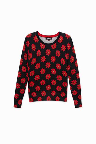 Knit jumper flowers - RED - S - Desigual - Modalova
