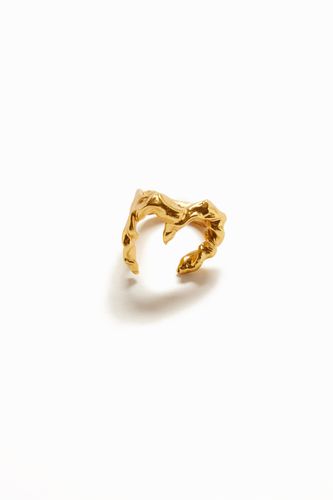 Zalio gold plated letter M ring - - L - Desigual - Modalova