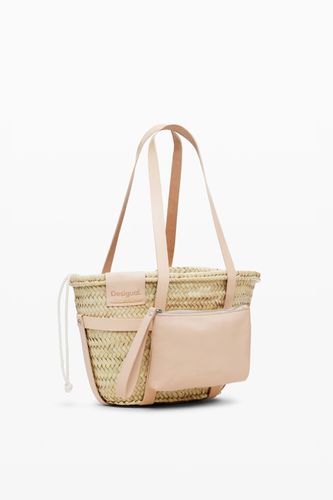 S leather wicker basket - WHITE - U - Desigual - Modalova