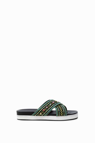 Platform sandals with ethnic beads - - 37 - Desigual - Modalova
