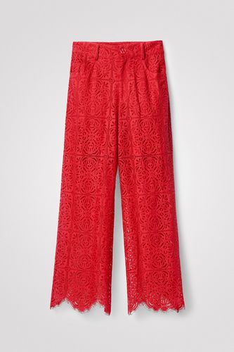 Sheer lace trousers - RED - M - Desigual - Modalova