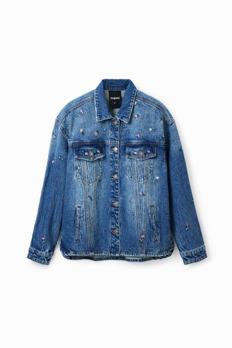 Chaqueta vaquera trucker flores - M - Desigual - Modalova