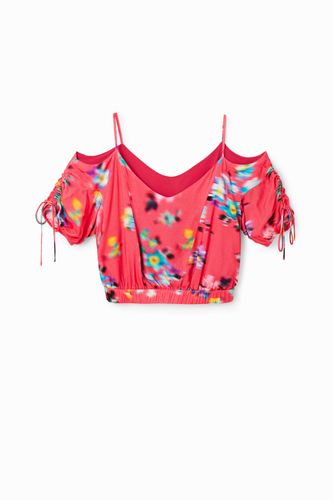 Short gathered floral blouse - XL - Desigual - Modalova